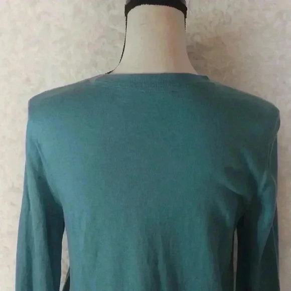 J. JILL Aqua Cotton Blend Stretch Knit Tunic Pullover Sweater Size S - Picture 4 of 8